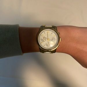 Michael Kors Gold and White Watch